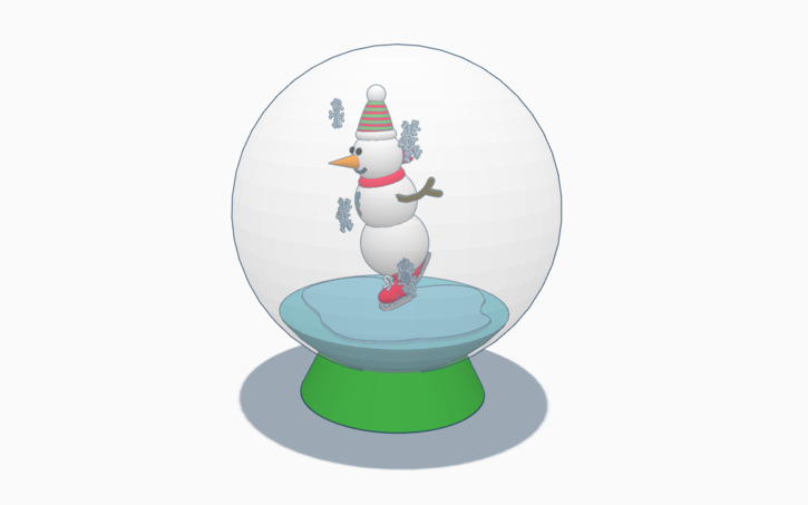 3D design Ice Skating in a Snow globe - Tinkercad