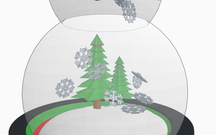 3D design Snowman Snow globe - Tinkercad