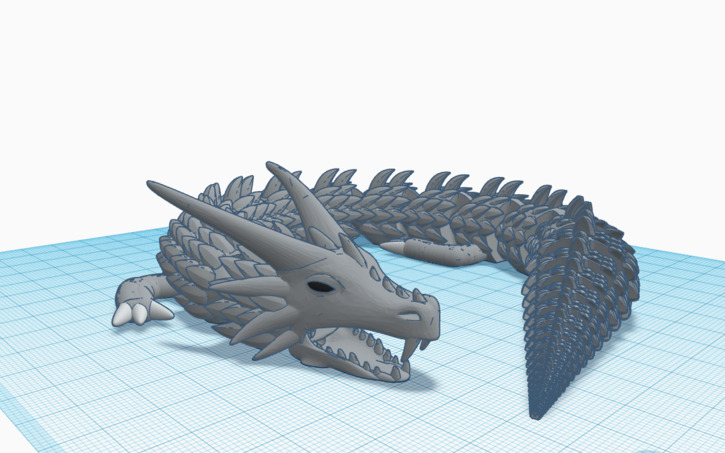 3D design Articulated Dragon (Short) - Tinkercad