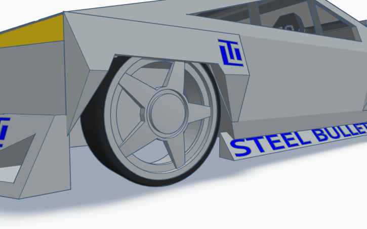TLI STEEL BULLET Demo for Tesla CyberTruck - Tinkercad
