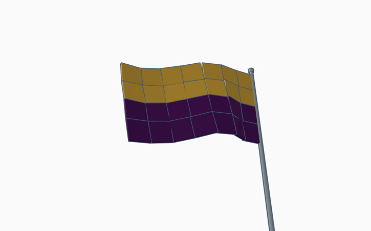3D design Basic Waving Flag - Simlab - Tinkercad