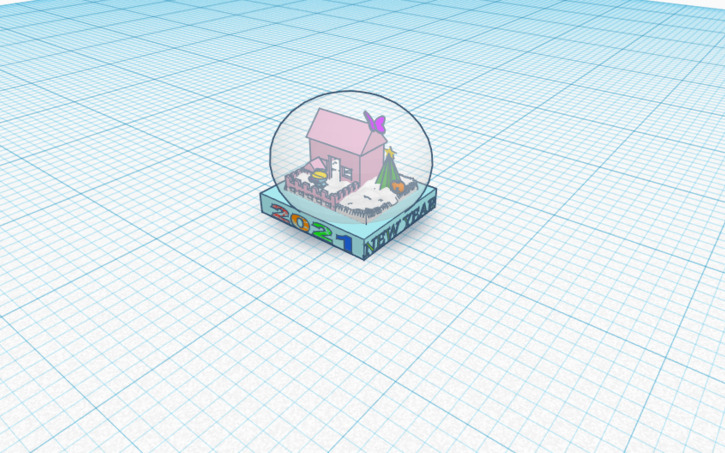 3D design snow globe - Tinkercad