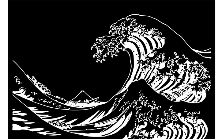 3D design Great Wave Outline - Tinkercad