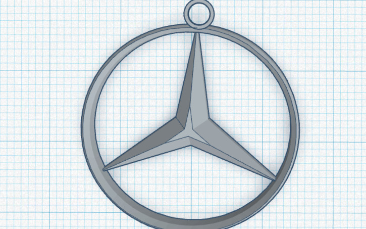 3D design Mercedes Keychain - Tinkercad