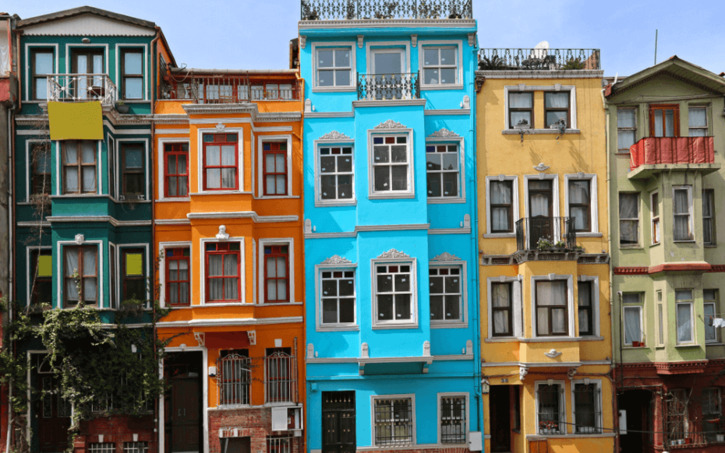 3D design Istanbul Colorful Houses - Tinkercad