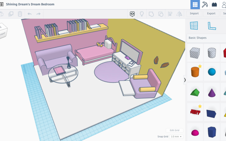 3D design Shining Dream's Dream Bedroom - Tinkercad