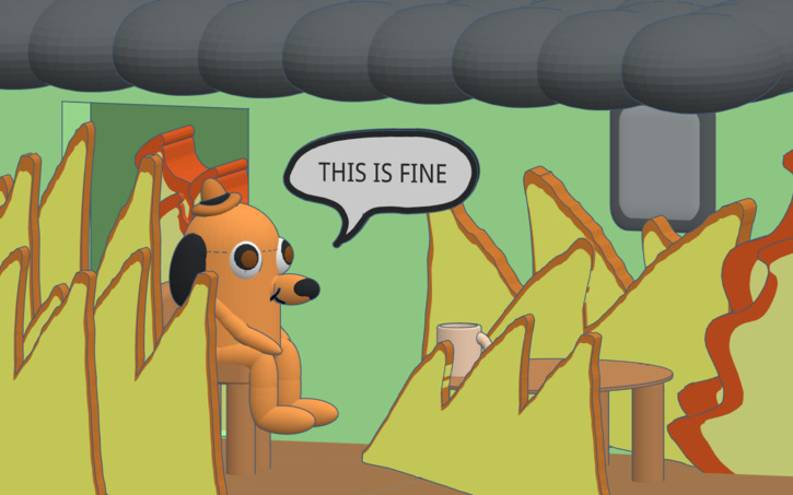 Download This Is Fine Dog With Elmo Wallpaper  Wallpaperscom