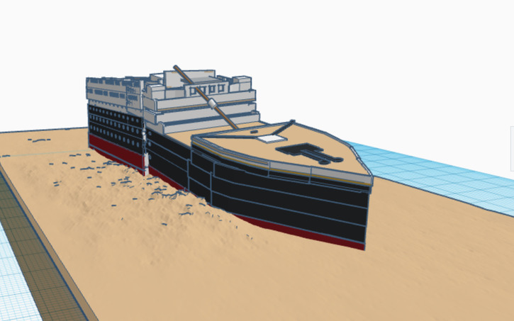 3D design Wreck of the Titanic - Tinkercad