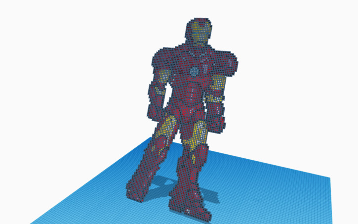 3D design pixels ıron man ]pixel demir adam[ - Tinkercad