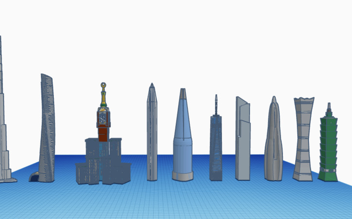 3D design World's Tallest Buildings as of 2021 - Tinkercad