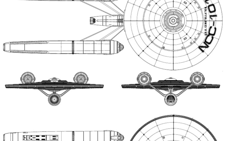 3D design USS Constellation NCC 1017 - Tinkercad