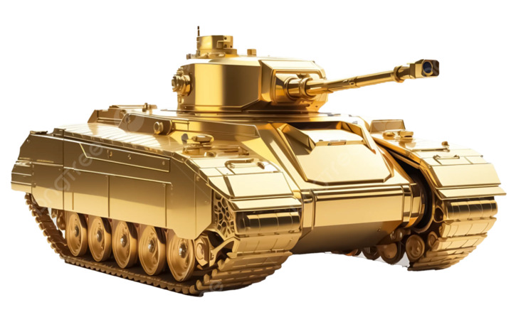 3D design Golden Armoured Heavy Attack Tank - Tinkercad