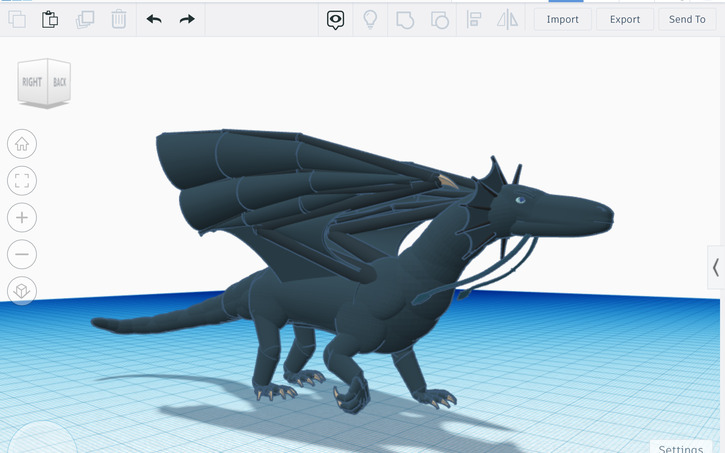 3D design Temeraire dragon - Tinkercad