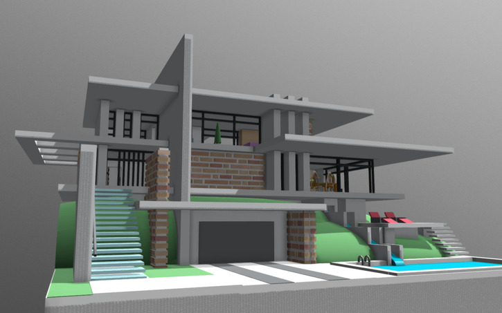 3d Design Modern House Tinkercad 7689