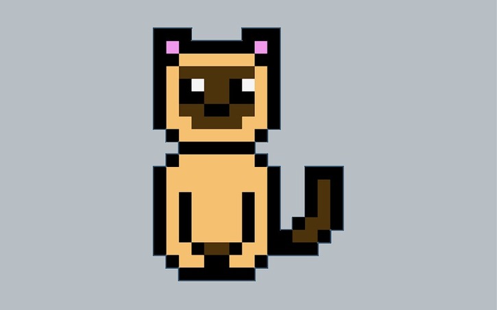 3D design Siamese Cat Pixel Art - Tinkercad